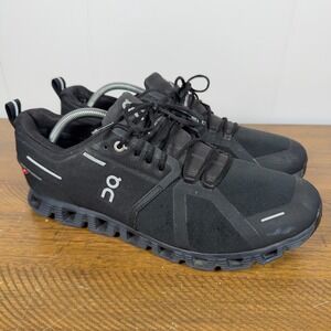 On Cloud Shoes Mens 11 Triple Black Cloud 5 Waterproof Swiss Running Sneakers